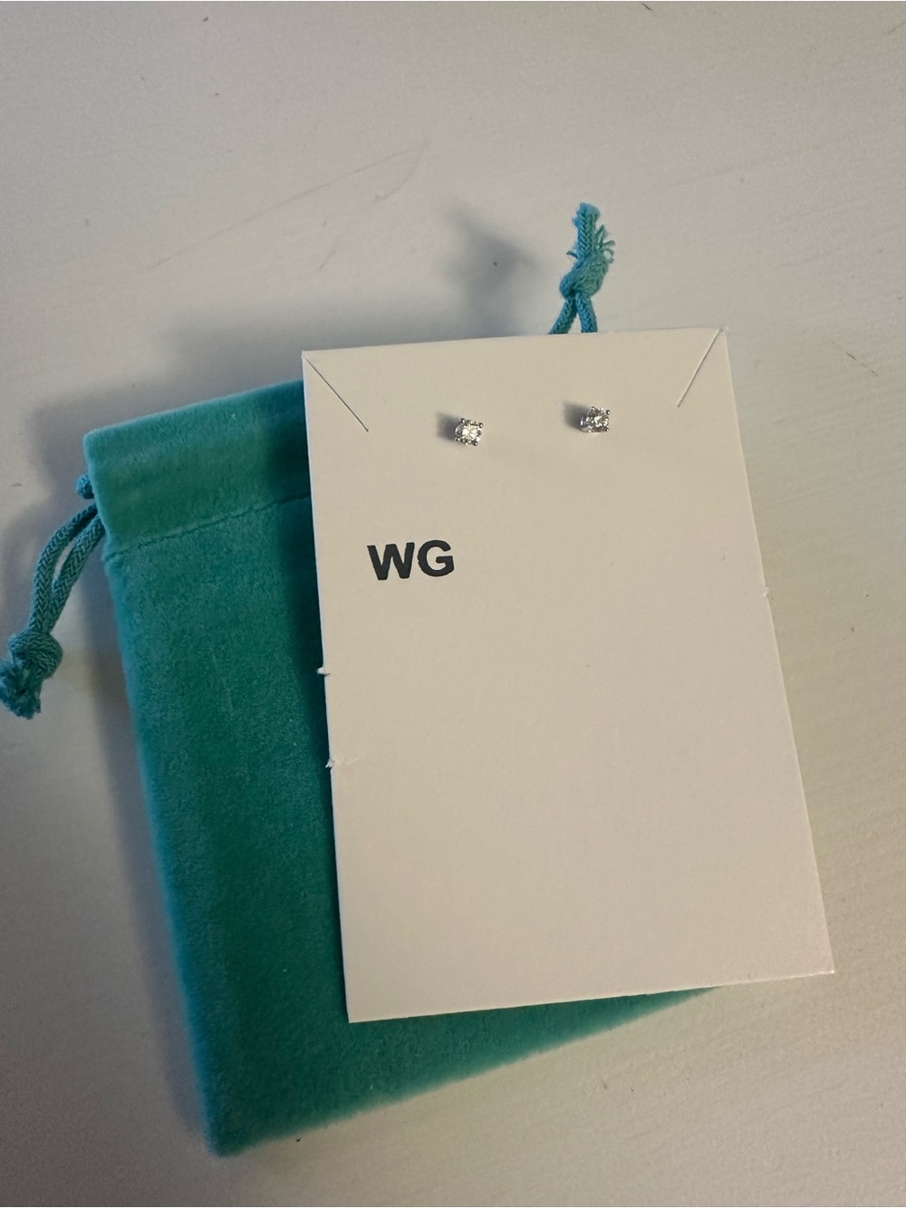 WG Clear Stone Silver-Tone Stud Earrings